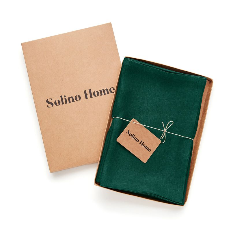 Solino Home 100% Pure Linen Dinner Napkins 20 x 20 Inch Set of 4 - Fete
