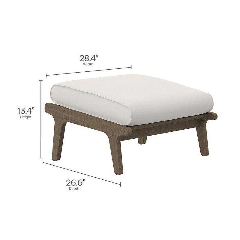 Modway Saratoga Outdoor Patio Teak Wood Chair and Ottoman Set
