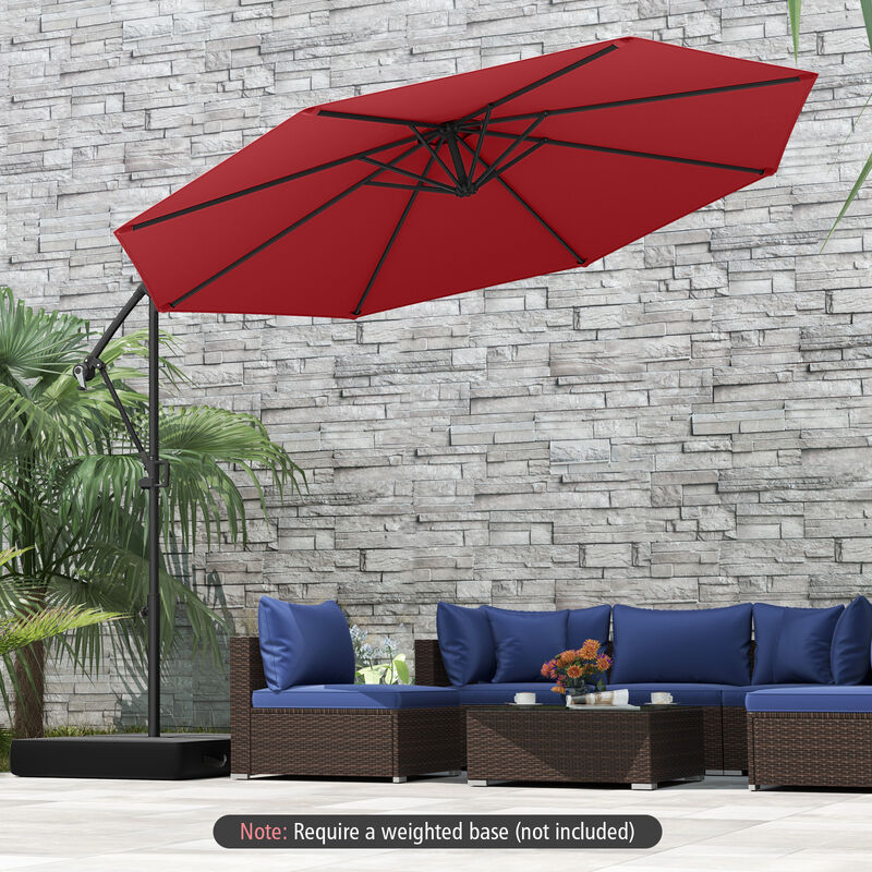 Offset Hanging Patio Umbrella with Base – Infinite Tilt Cantilever Design