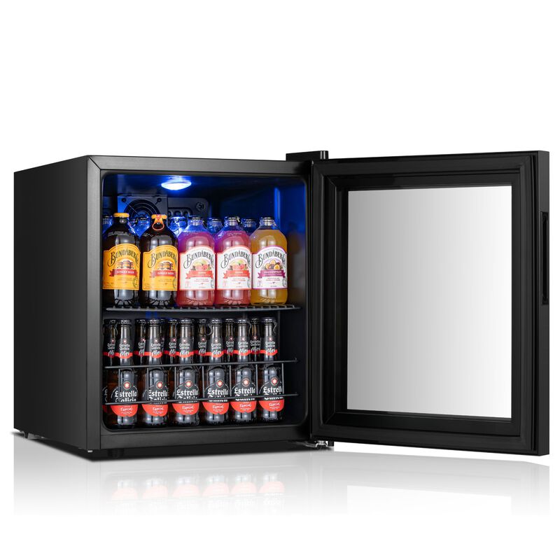 Yeego - Beverage Refrigerator Cooler, 65 Cans Freestanding Mini Beverage Fridge with Glass Door Beverage cooler for Home Office image number 1