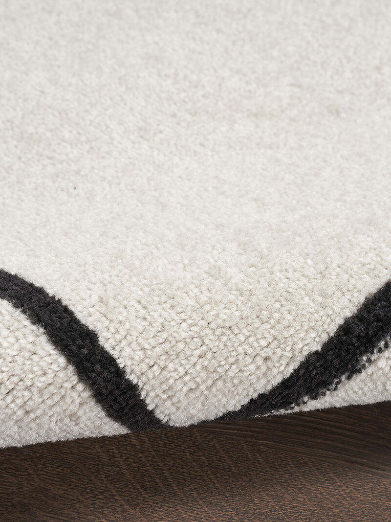 Nourison Essentials NRE02 Ivory/Black 2' x 6' Rug image number 6