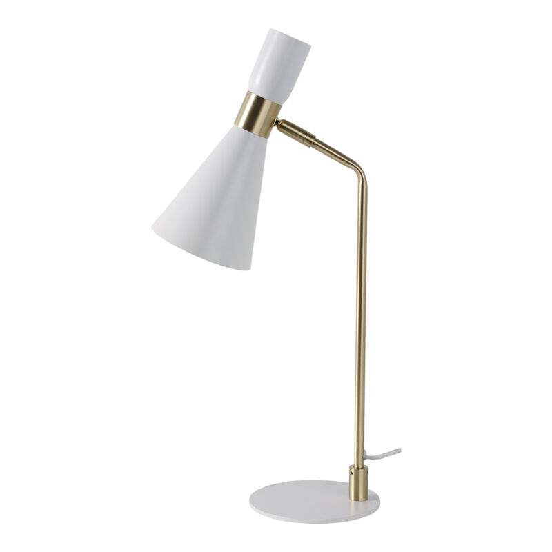 21" Metal Table Lamp, White/Gold image number 3