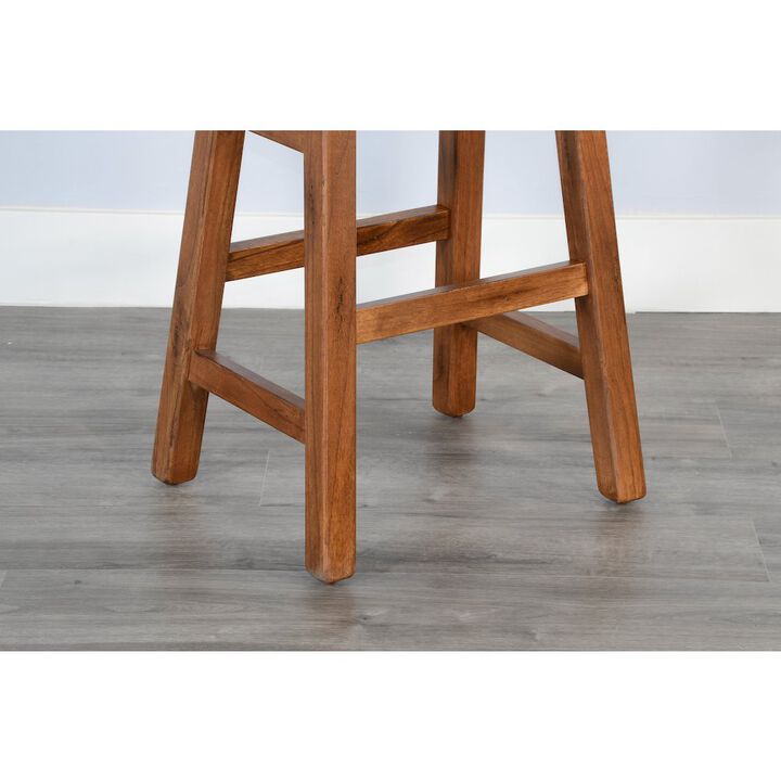 Sunny Designs Beach Pebble Bar Saddle Seat Stool, Wood Seat (Set of 2)