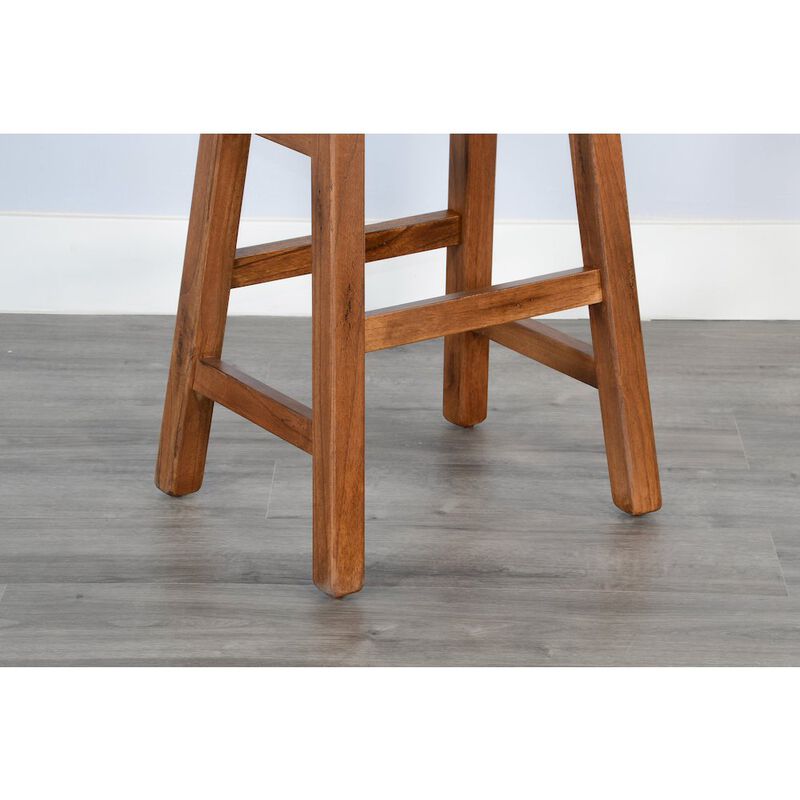 Sunny Designs Beach Pebble Bar Saddle Seat Stool, Wood Seat (Set of 2) image number 1