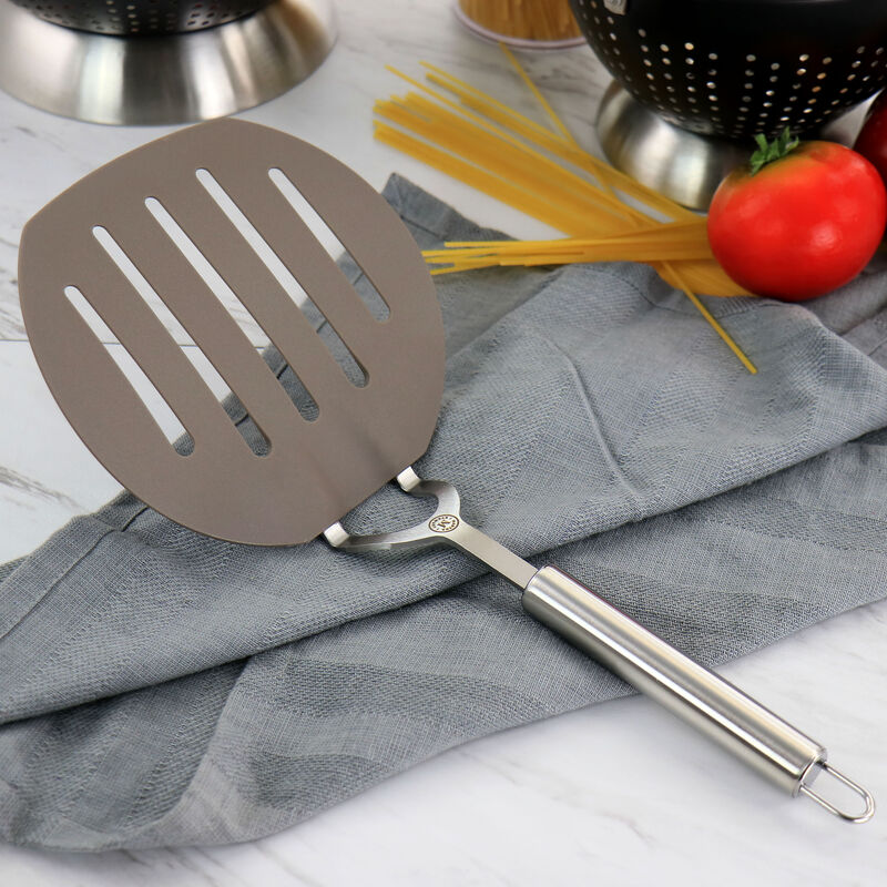 Martha Stewart Nylon Wide Slotted Pancake Turner in Taupe