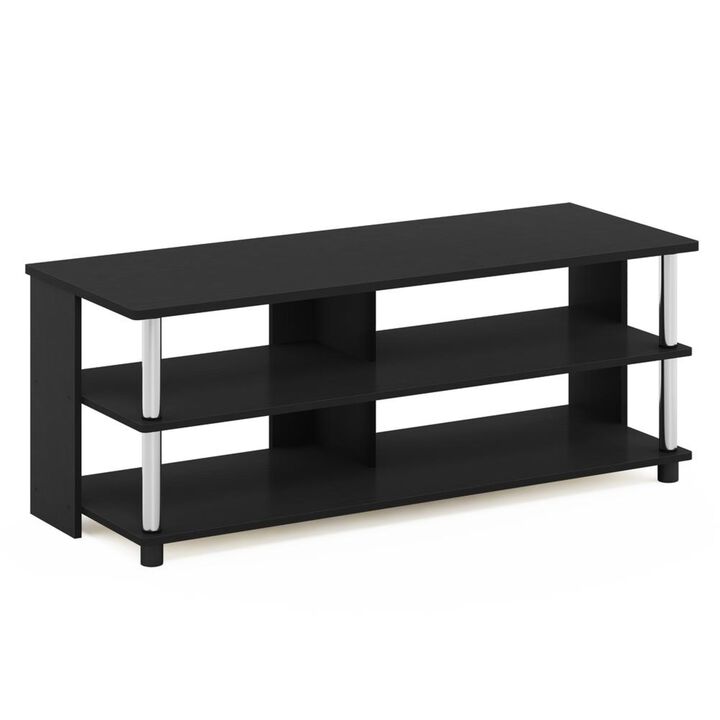 Furinno Furinno Sully 3-Tier TV Stand for TV up to 48, Americano, Stainless Steel Tubes