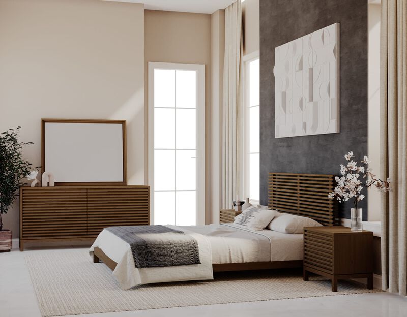 Tanner Full-size Solid Ash Platform Bed in Roux image number 3