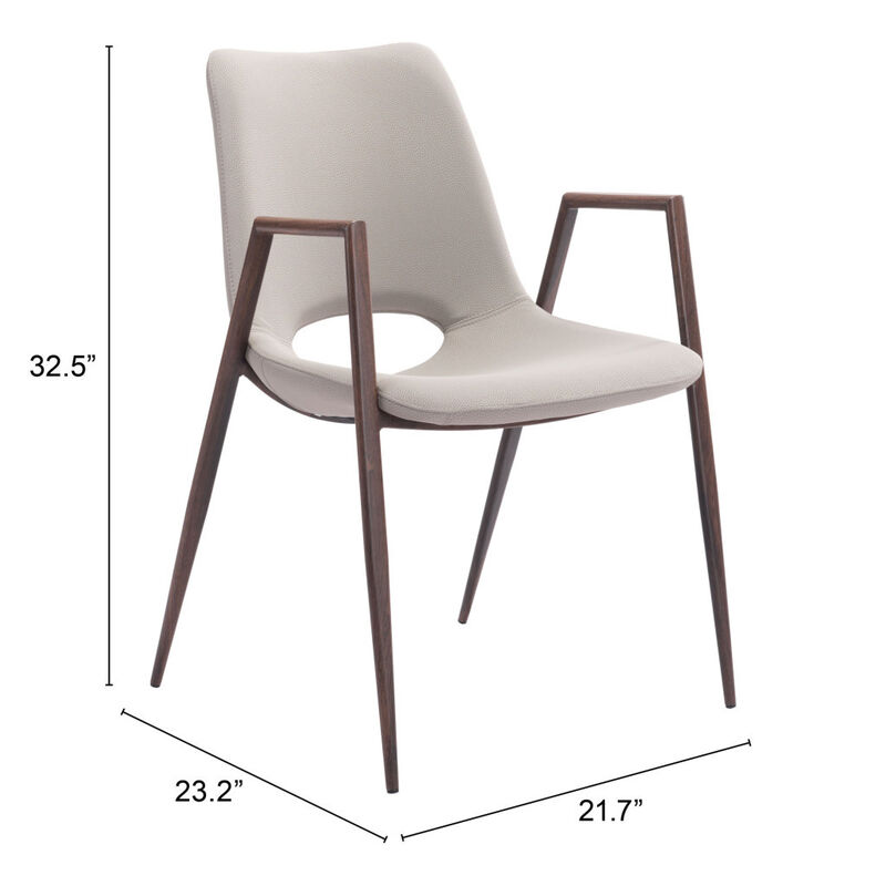 Set of Two Upholstered Faux Leather Dining Chairs with Armrests & Open Back image number 7