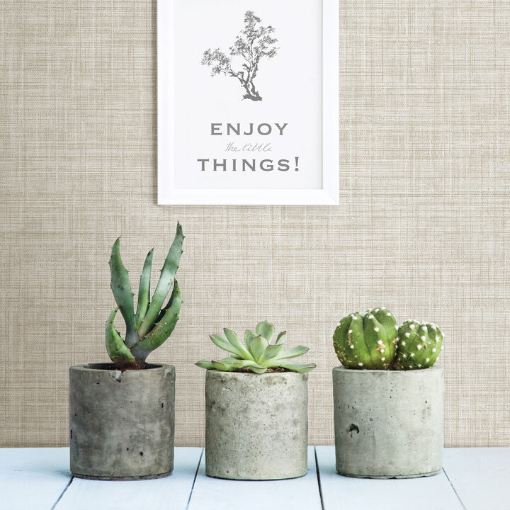 Tuckernuck Taupe Linen Wallpaper (Set of 2)