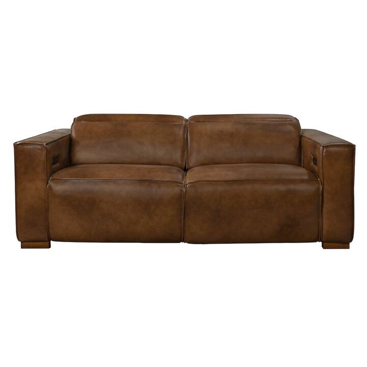 Alex Hamilton Riseholme Reclining Sofa in Tan Full-Leather