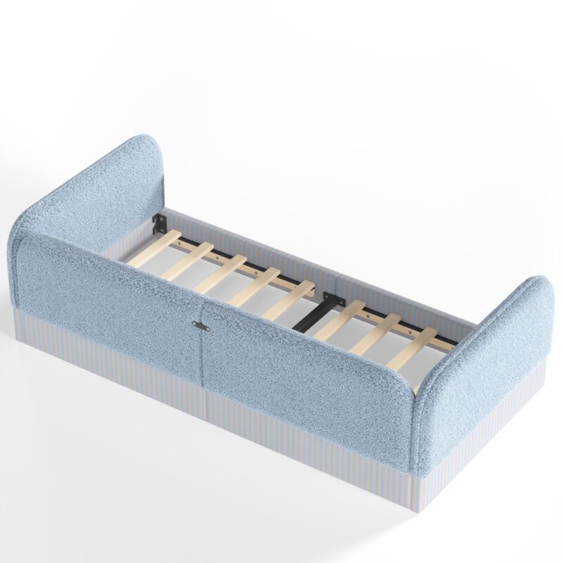 Kekges Teddy Boucl&eacute; Upholstered Kids Daybed Frame image number 8