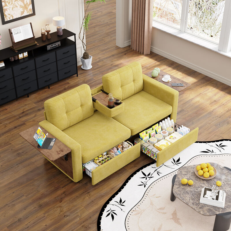 Pismeg  Pull-Out Storage Drawers Loveseat image number 1