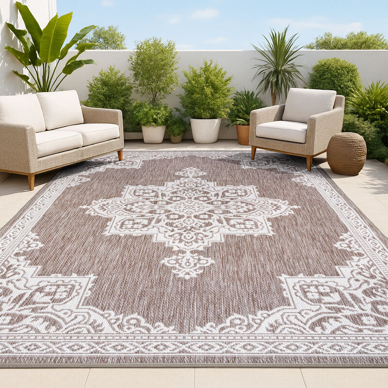 Arden Vintage Casual Medallion Indoor/Outdoor Area Rug