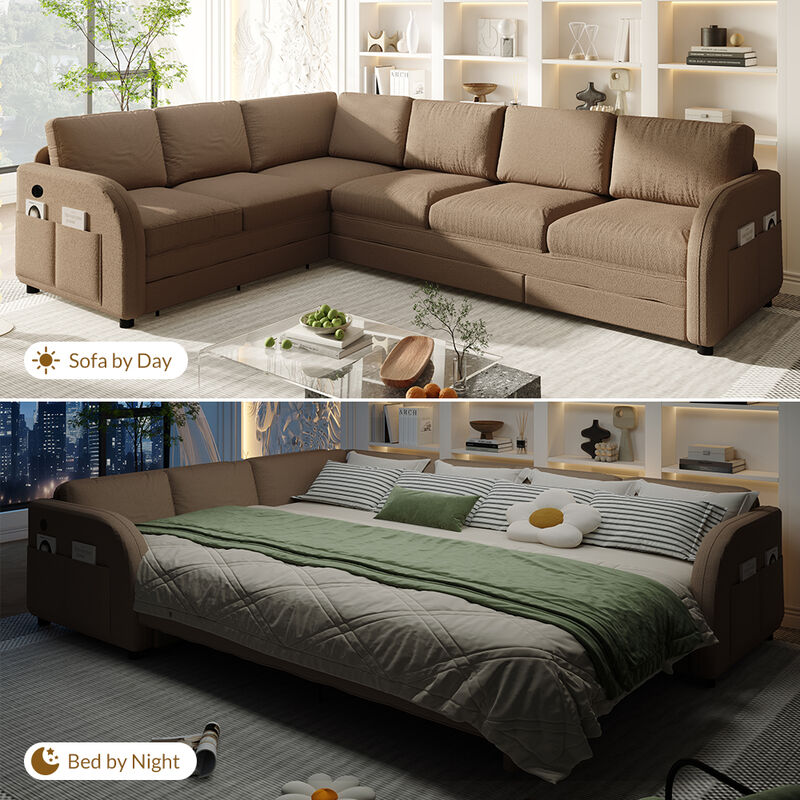 Lokweg 115.2" L-Shaped Sleeper Sofa image number 6