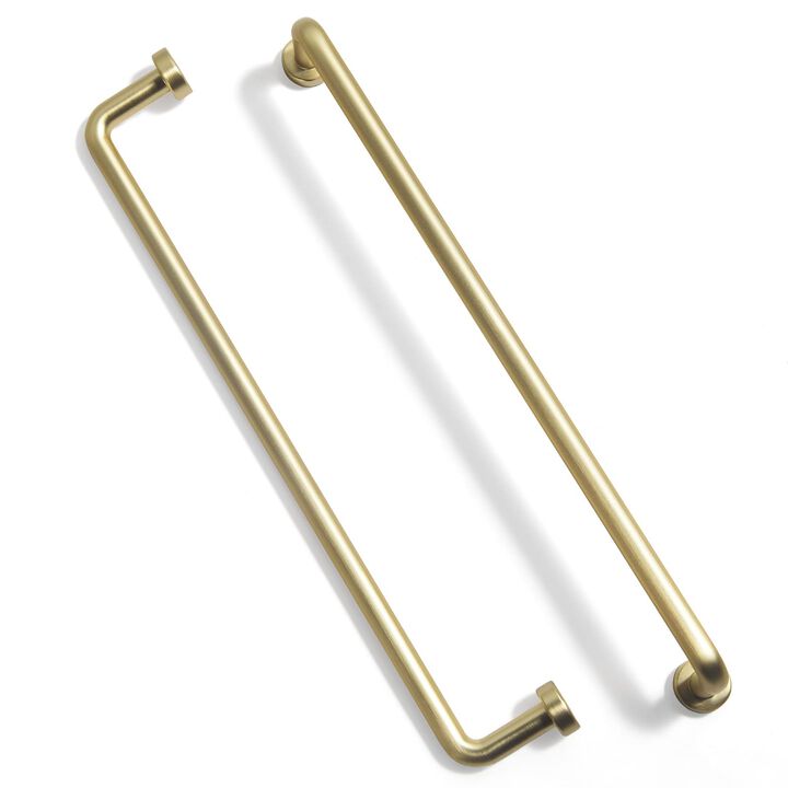 Goo-Ki 6 Pack 7 9/16"" Center to Center Light Brushed Brass Modern Cabinet Pulls Solid Contemporary Home Improvement Hardware Br