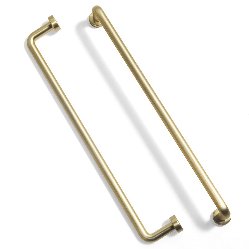 Goo-Ki 6 Pack 7 9/16"" Center to Center Light Brushed Brass Modern Cabinet Pulls Solid Contemporary Home Improvement Hardware Br