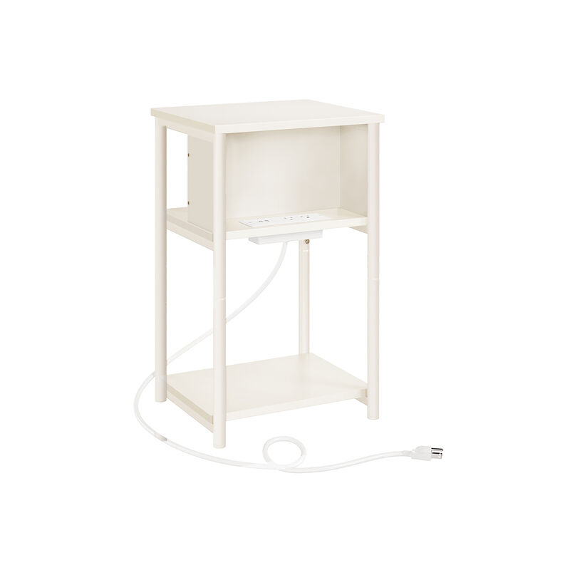 Side Table with Charging Station - 3-Tier End Table with USB Ports and Outlets for Convenient Charging image number 0