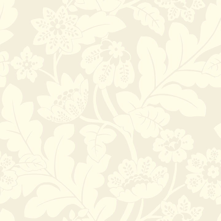 Augusta White Flock Damask Wallpaper