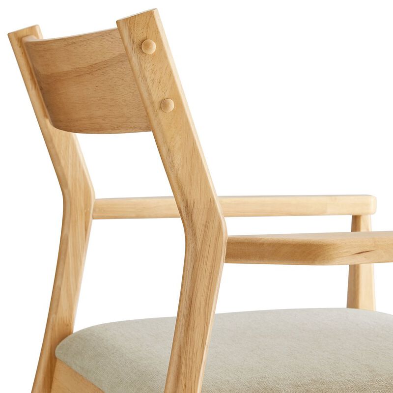 Solara Fabric Wood Dining Armchairs Set of 2 image number 7