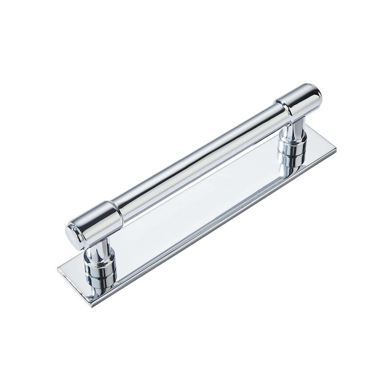 khtumeware 5 Pack 3-3/4 Inch(96 mm) Center to Center Polished Chrome Cabinet Pull Backplate with Base Plate Zinc Solid Kitchen C