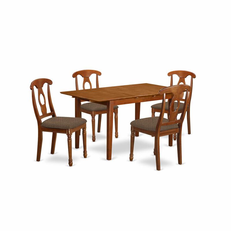 5 PC Kitchen Table set Table with Leaf and 4 Dining Table Chairs
