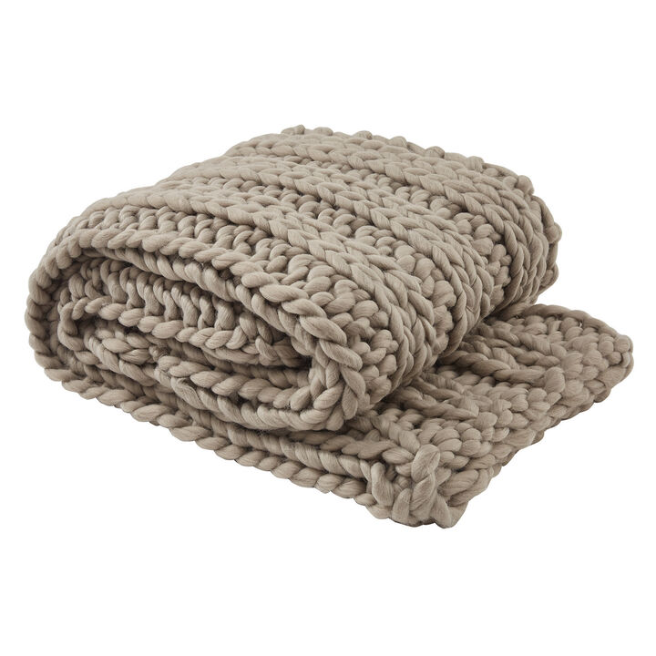 Park Designs White Chunky Knit Throw