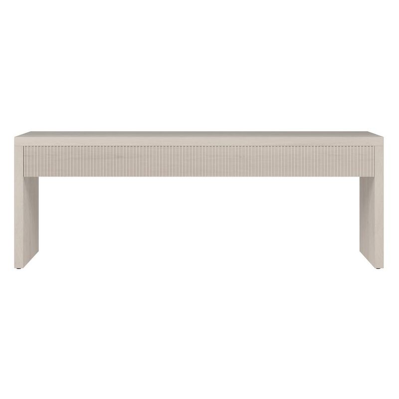 Hudson&Canal Lawrence 48 Wide Rectangular Coffee Table in Alder White