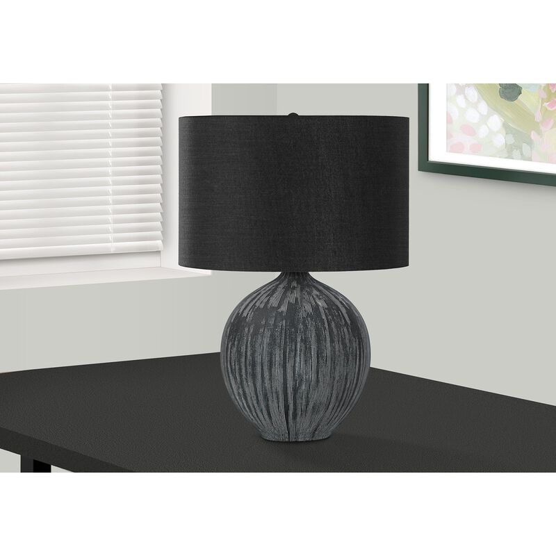 Monarch Specialties I 9618 - Lighting, 23"H, Table Lamp, Black Ceramic, Black Shade, Contemporary