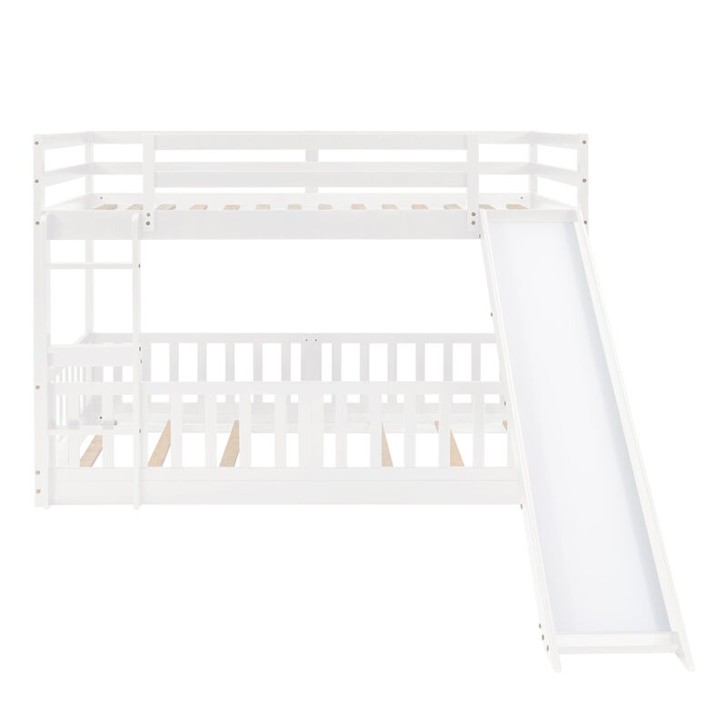 Twin Over Twin Bunk Bed With Slide And Ladder