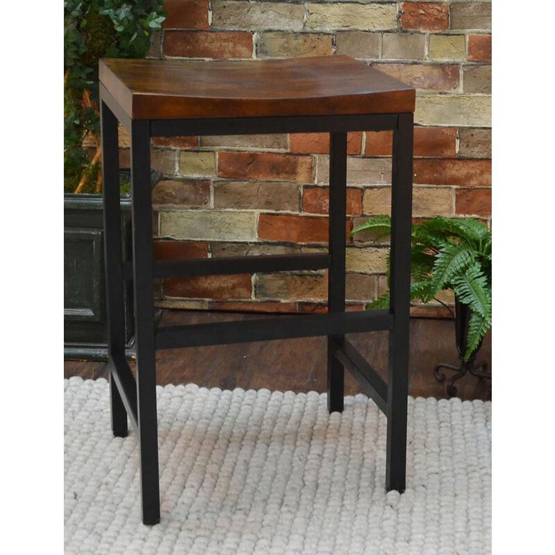 Carolina Living Aileen 24 Counter Stool - Chestnut/Black