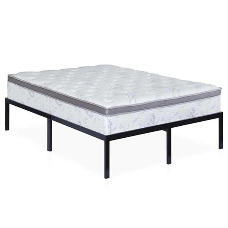 Sturdy High Metal Platform Bed Frame – Heavy Duty Construction for Heavy Mattresses