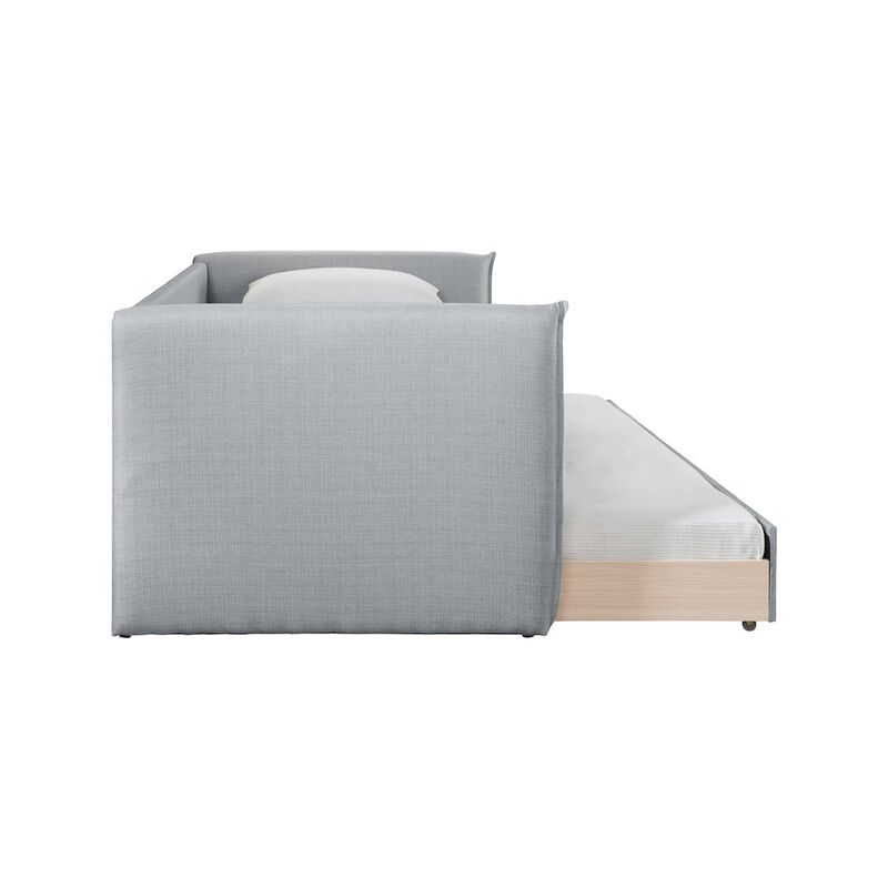 Meridian Furniture Colton Grey Linen Textured Fabric Twin Daybed