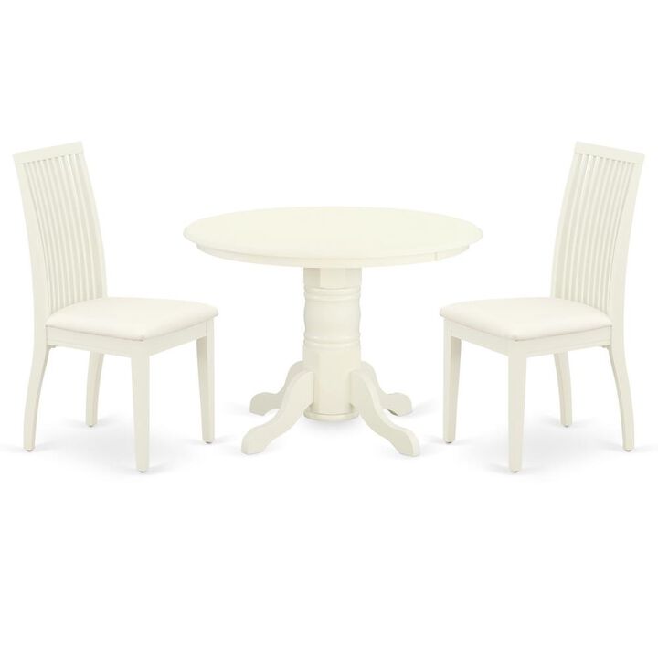 Dining Room Set Linen White, SHIP3-WHI-C
