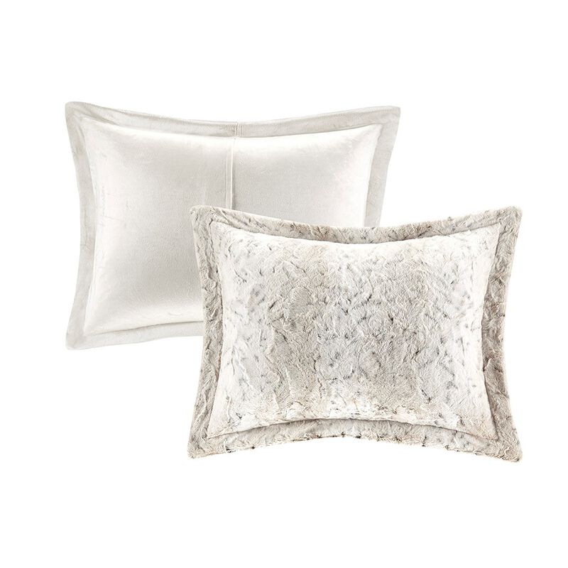 Gracie Mills Shawn 4-Peice Soft Faux Fur to Mink Comforter Set