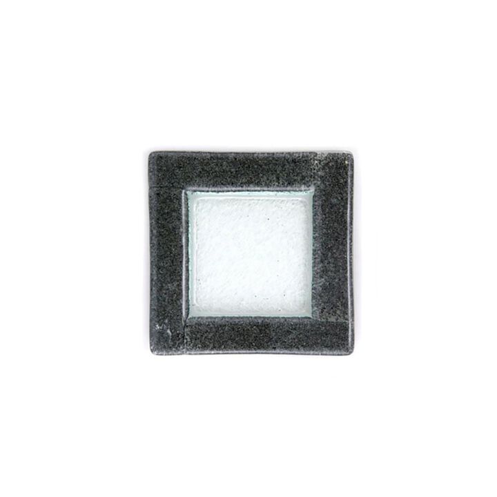 Glass Dinnerware 6" x 6" Square Black Glass Plate (Set of 4)