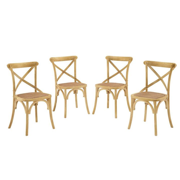 Wooden Dining Side Chairs for Dining Room, Natural, Set of 4