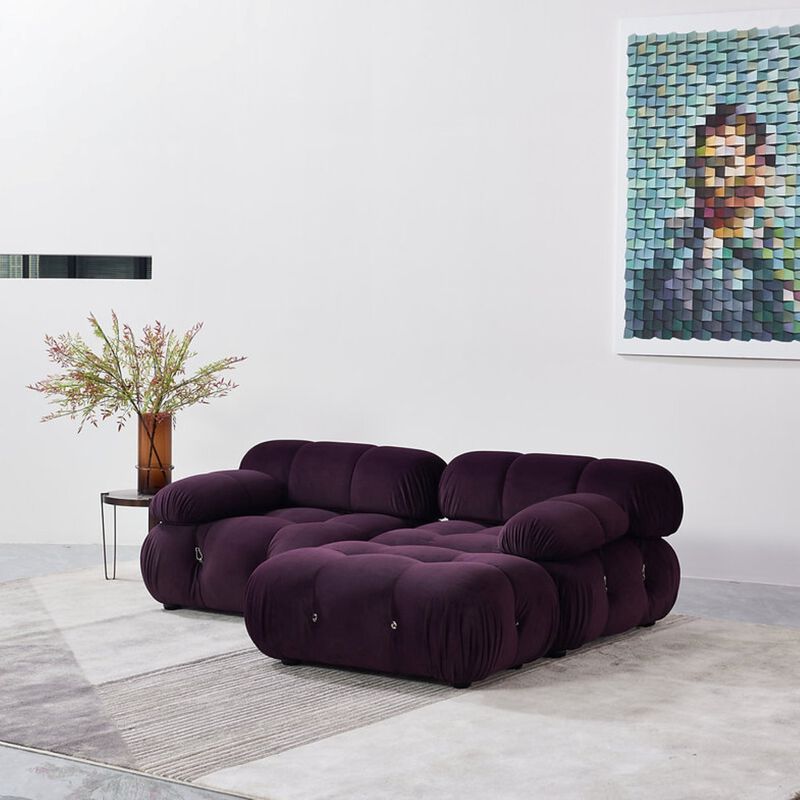 Upholstered L-Shaped Sectional Reversible image number 1