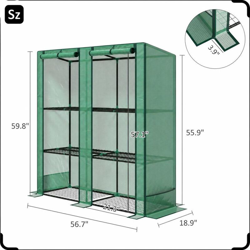 WOW PIONEER Portable Three-Tier Lean-To Greenhouse with Storage Shelves for Outdoor Indoor Gardening and Plant Protection image number 1