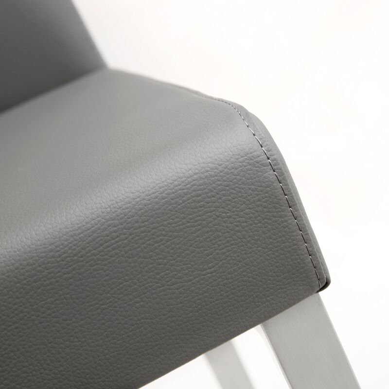 Tov Furniture Denmark Grey Performance Vegan Leather and Stainless Steel Counter Stool - Set of 2 image number 6