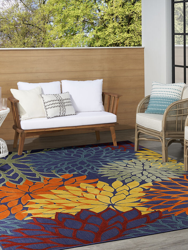 Aloha ALH05 Navy/Multicolor 6' x 9' Rug