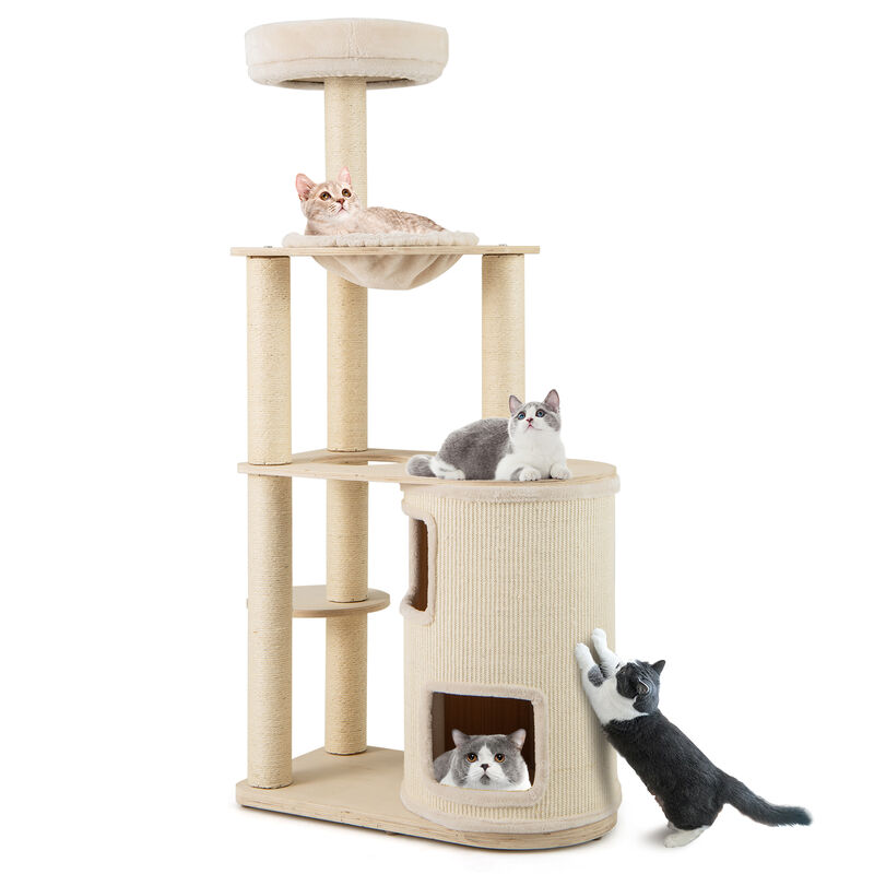 Cat Tree Tower with 2-Story Condo, Scratching Posts & Climbing Perches