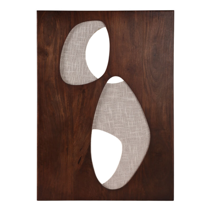 36x26" Wood&fabric Mix-media Modern Wall Art,brwn image number 0