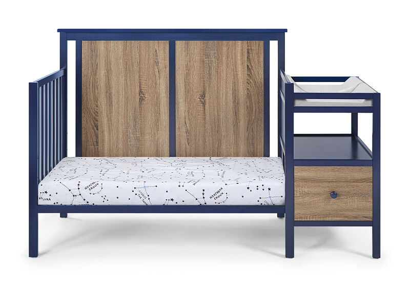 Suite Bebe Connelly 4-in-1 Crib and Changer Combo Midnight Blue/Vintage Walnut