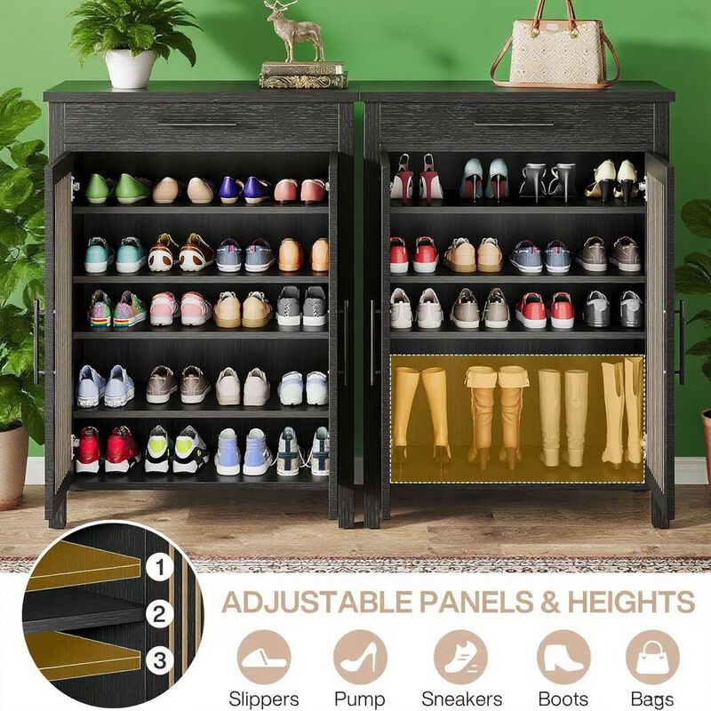 Space-Saving Shoe Storage Cabinet with Adjustable Shelves image number 6