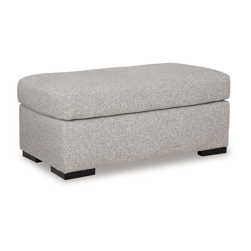 Marcy Ottoman, Low Profile Legs, Pewter Gray Next Gen Nuvella 44 Inch - Benzara