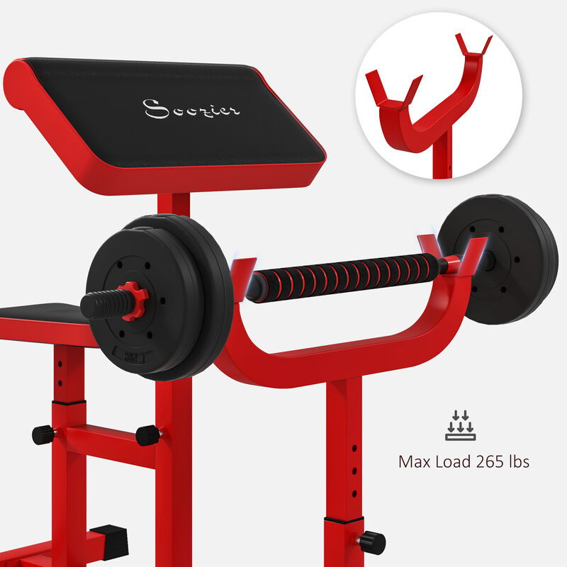 Hivvago Adjustable Preacher Curl Bench for Biceps, Isolated Arm Training Station, 265 lb Capacity image number 5