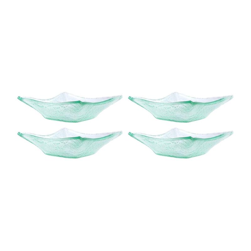 Glass Dinnerware 5.5" x 5.5" x h:1.75" 6 oz. Square Clear Glass Deep Plate (Set of 4)