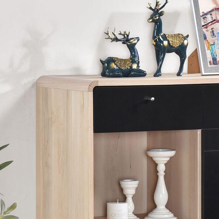 Kings Brand Furniture - Sawyer Wood Console Entryway Table with 2 Drawers, Walnut