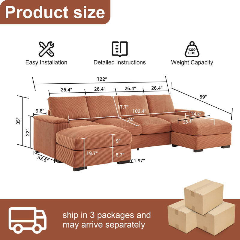 Monind U-Shaped Sectional Sofa image number 9