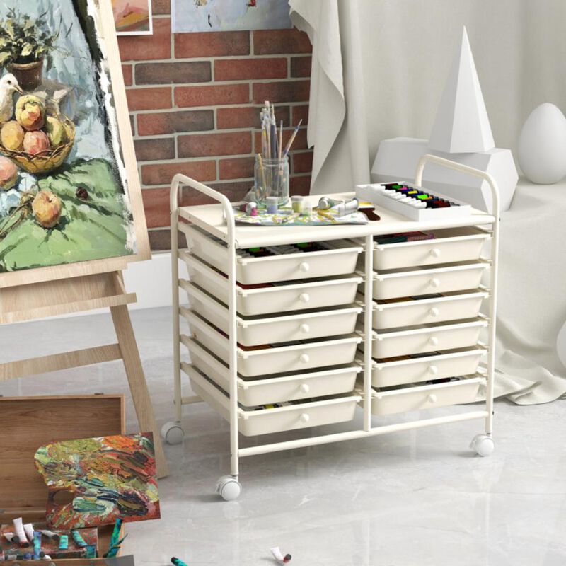 Hivvago 12 Drawers Rolling Storage Cart for Home and Office